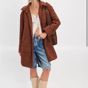 WE THE FREE Free People Houndstooth Coat NWT medium